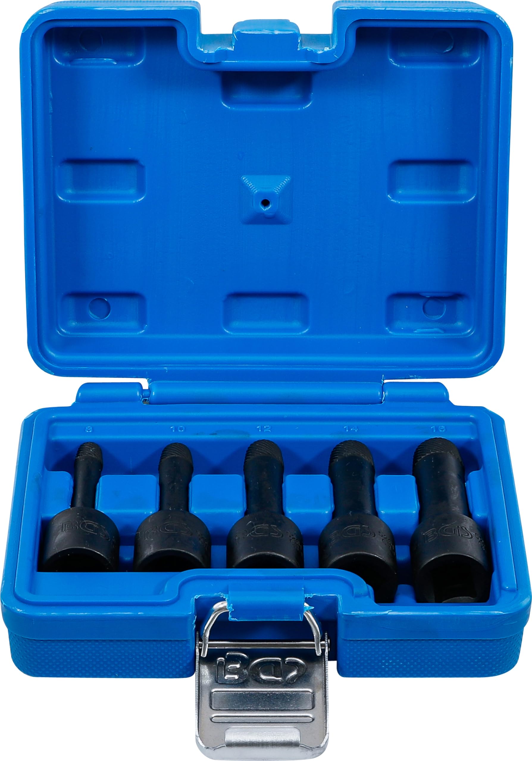 BGS 5261 | Twist Socket Set (Spiral Profile) / Screw Extractor | 12.5 mm (1/2") Drive | 8 - 16 mm | 5 pcs.
