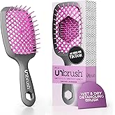 FHI Heat UNbrush Detangling Brush for Pain-Free Brushing on All Wet or Dry Hair Types — Durable DuoFlex Anti-Static Bristles, Lightweight Handle, Vented Hair Brush
