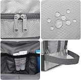 WANDF Toiletry Bag Water-Resistant Nylon Travel Wash Bag A-Grey view 7