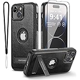 WTCASE Magnetic for iPhone 15 Plus Leather Case,Built-in Invisible Stand [Compatible with Magsafe] Protective Slim Kickstand Phone Cover Compatible with iPhone 15 Plus (2023) 6.7" (Black)