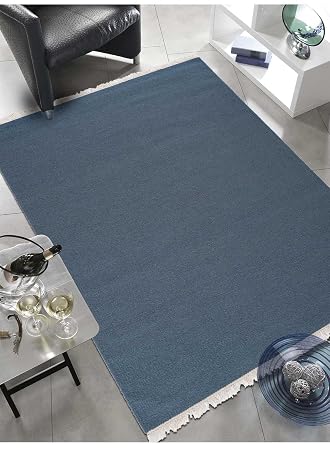 Amazon De Kelim Teppich Uni Rainbow In Wolle Durch Linie Design