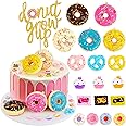 33 Pcs Donut Grow up Cake Topper Baby Sprinkle Decorations Dount Themed Cake Topper Realistic Artificial Donuts Mini Donut Cupcake Topper for Kids Birthday Donut Themed Party Supplies