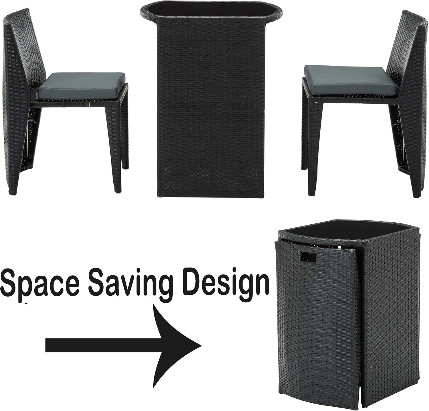 Mcombo Aluminum Outdoor Wicker Rattan Dining Table Chairs Set Space Saving Patio Furniture Cushioned Seats Conversation Set With Dark Tempered Glass 6080 3pc Garden Outdoor Cjp Org In