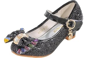 Onyxeey Princess Shoes Toddler Dress Shoes for Girls with High Heels - Comfortable & Stylish (Size 2-13)