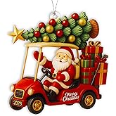 Golf Cart Ornament, Santa Ornaments for Christmas Tree 2025, Funny Golf Ornaments for Christmas Tree, Unique Holiday Decoration for Golf Lovers, Christmas Golf Decor, Gift Idea for Golfer