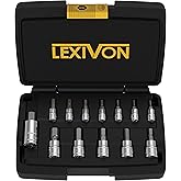 LEXIVON HEX Bit Socket Set, Premium S2 Alloy Steel | 13-Piece Metric 2mm - 14mm Set | Enhanced Storage Case (LX-141)
