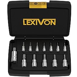 LEXIVON HEX Bit Socket Set, Premium S2 Alloy Steel