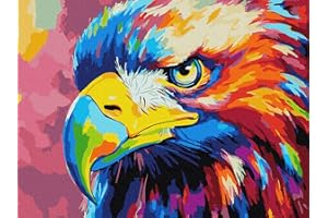 KOMKING Paint by Numbers Kits for Kids Adults Beginner, Paint by Number for Kids Eagle, Number Painting Craft Kit for Adults, Color Eagle 16x20inch