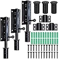 Tandefio 3 Pack 6.3 Inch Slide Bolt Gate Latch with Padlock Hole 304 Stainless Steel Barrel Bolt Latch Heavy Duty Door Security Lock Thickened Door Latch Hardware for Barn Fence Shed Yard (Black)