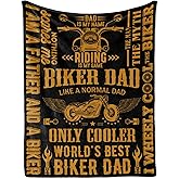 InnoBeta Motorcycle Dad Gifts, Throw Blanket for Cooler Biker Dad, Grandpa, Motorbike Lover Biker Rider Father, Father's Day, Christmas, Birthday - 60 x 80 inches
