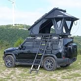 Rooftop Tent Hard Shell with Winter Insulation,Aluminum Pop Up Roof Tent | 360&deg;Surround Light Strip,Integrated luggage rack,Skyview Window,4-Season Camping Roof Top Tent for Jeep Truck SUV