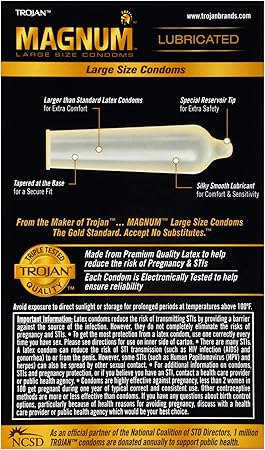 Amazon Com Trojan Magnum Large Size Lubricated Condoms 12 Count Health Personal Care