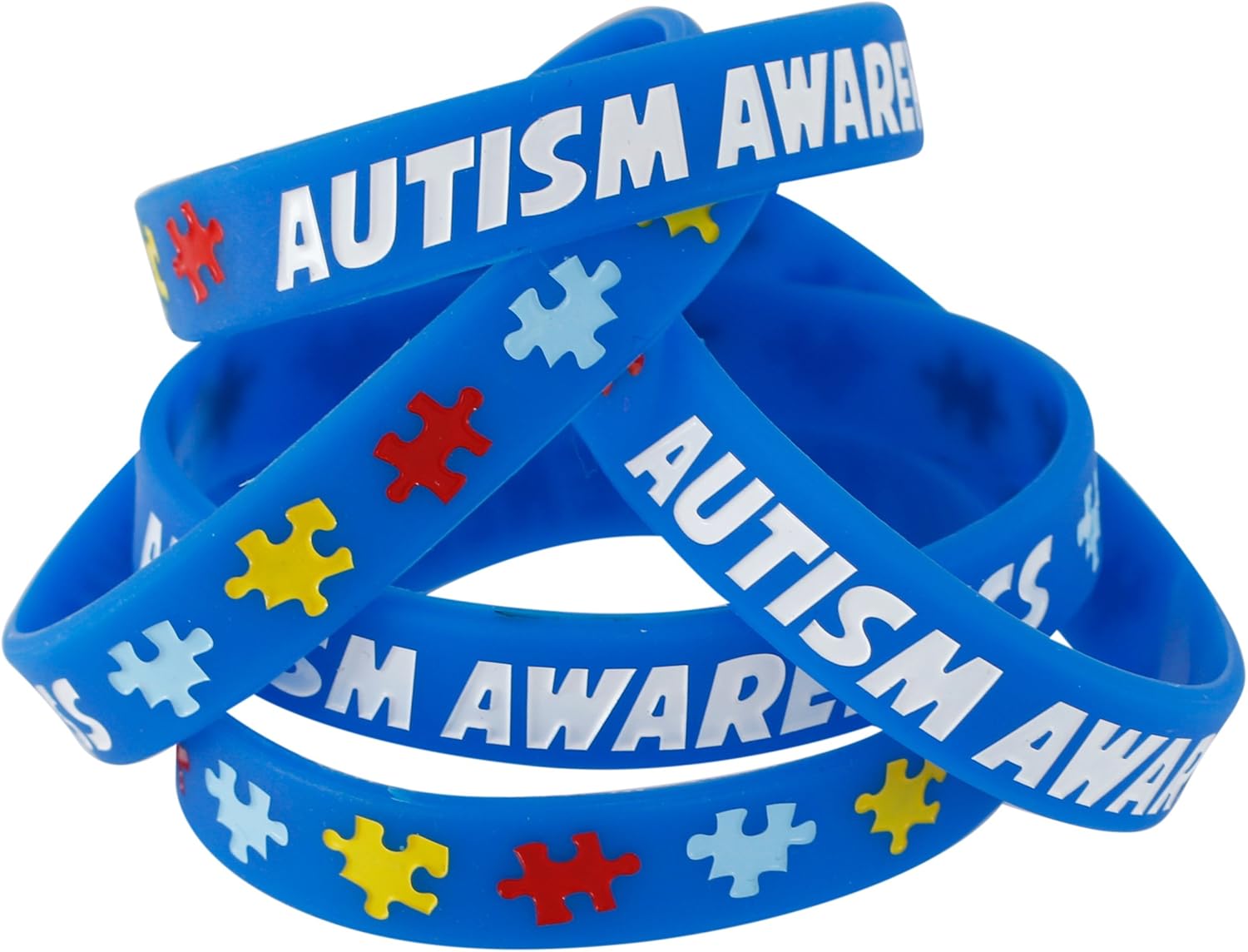 Forge Autism Awareness Wristbands - Colorful Puzzle Pieces Silicone Bracelets (1 Wristband): Jewelry
