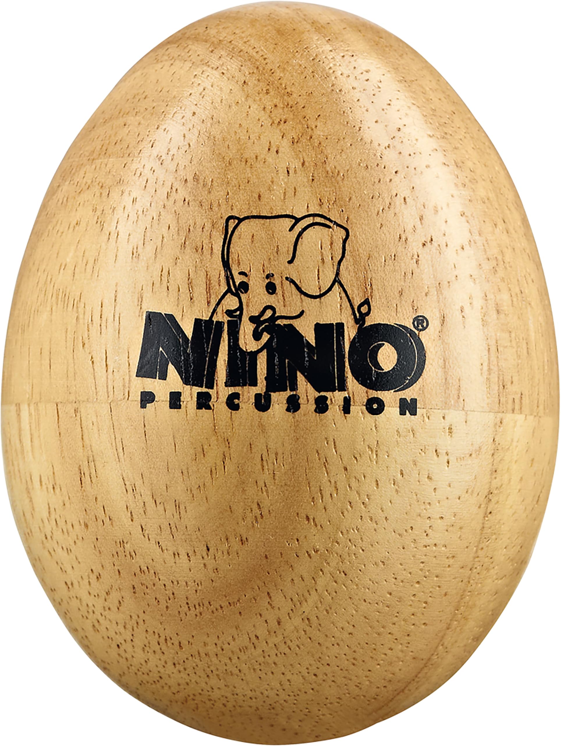Nino Percussion Wood Egg Shaker - Medium Rattle Egg for Children from 3 Years - Musical Instrument - Siam Oak, Natural (NINO563)