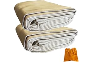 Supa Ant 6x8ft. Welding Blanket Fireproof (Pack of 2) - Heavy Duty Weld Fire Blanket Tools - Welders Cover for Men Curtain with Gloves - Large Welding Gear for Welder Accessories