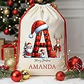 Noni Custom Christmas Santa Sack | Personalized Santa Sack with Initial & Name for Kids | Personalized Christmas Gift Bag | Monogrammed Drawstring Bag | Holiday Decor 5