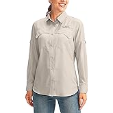 Pudolla Women's UPF 50+ UV Sun Protection Shirts Long Sleeve Fishing Hiking Shirt Cool Lightweight Travel Safari Shirts