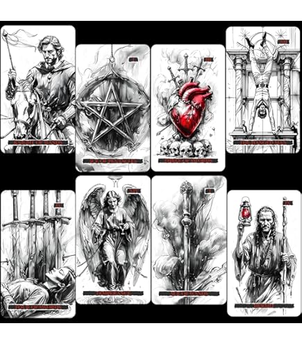 Amazon.com: ZHQGYN Gothic Whispers Tarot Cards, 78 Monochrome