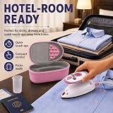 The Quilted Bear Premium Mini Steam Iron Pink with Hard Shell Case and Rest view 7