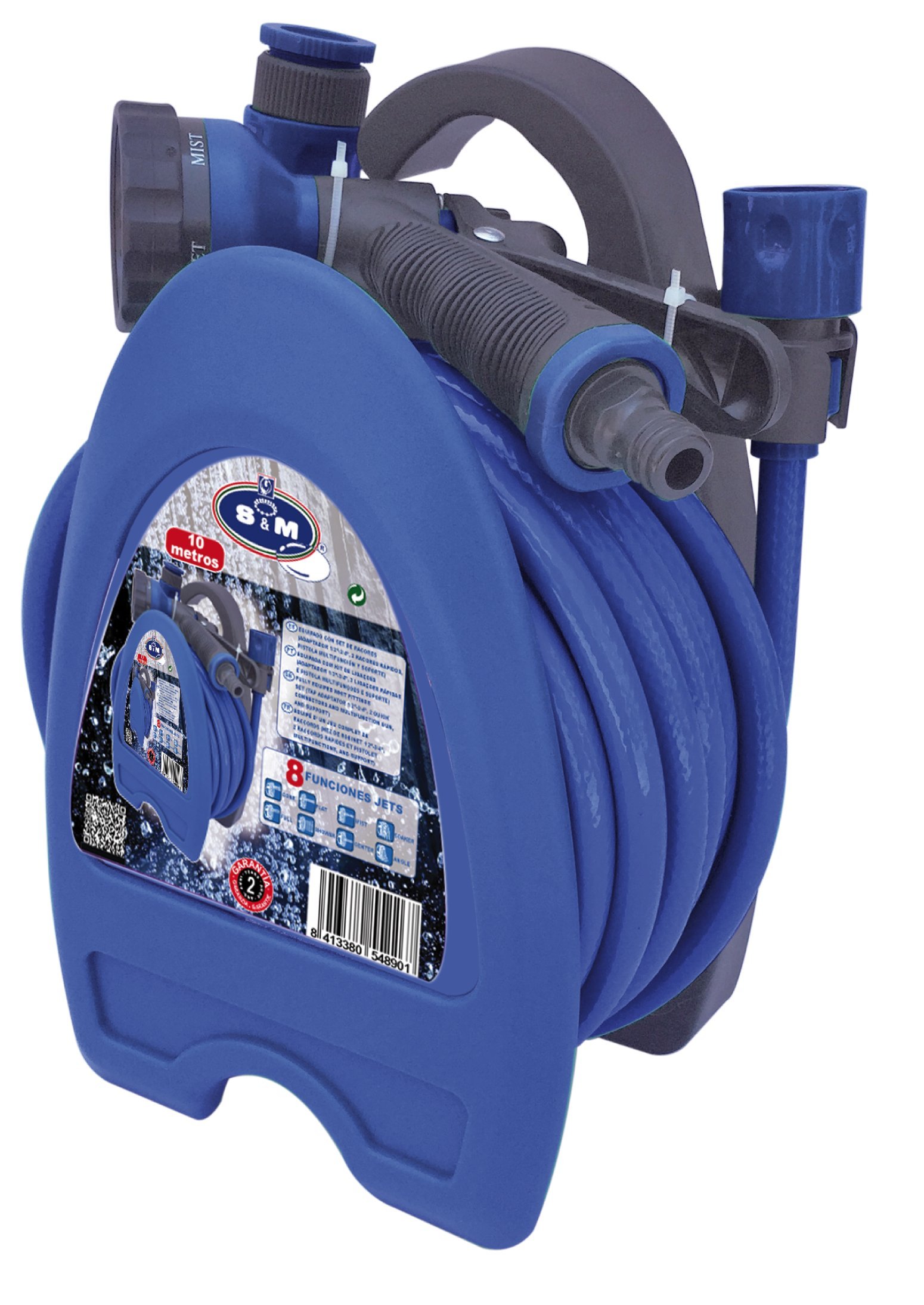 S&M 552267 Hose kit with accessories and stand, blue, 14 x 17 x 27.5 cm