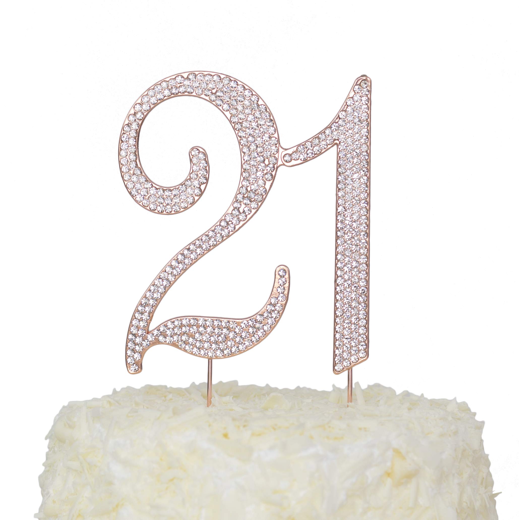 LOVENJOY Gift-Boxed Rhinestone Number 2 Cake Topper, Silver