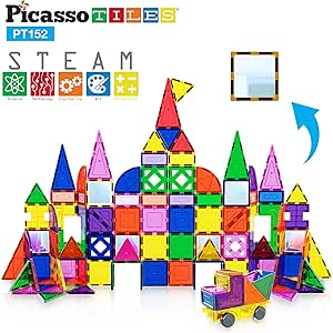 低価格で大人気の 送料無料picassotiles 136pc Magnet Tiles Ideabook 2 Piece Car Truck 2 Character ブロック Forestlakes Net