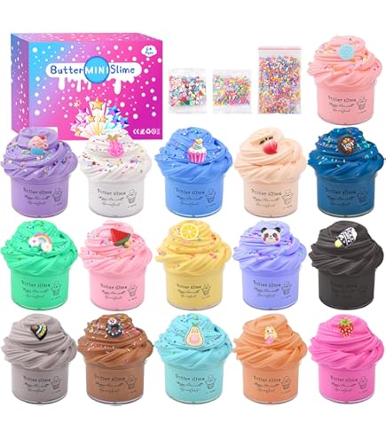 Kit De Slime Butter De 3 Piezas Con Aromas Y Charms De Sandía, Latte Y Limón, Antiestrés Para Niños, Regalo Creativo Y Sensorial