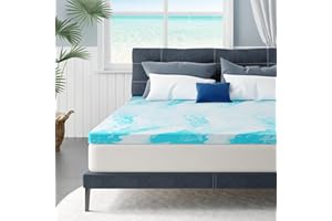 MLILY King Mattress Topper 2 Inch Memory Foam Mattress Topper with Cooling Gel Infusion, Mattress Topper in a Box, CertiPUR-US Certified, 76”x80”, Blue