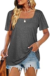 WIHOLL Plus Size Tops for Women Short Sleeve Summer