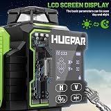 Huepar W04CG 4D Laser Level with LCD Bluetooth Remote 360° Cross Lines view 4