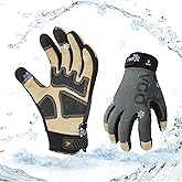 Vgo... 0°C/32°F Winter Pig Leather Work Gloves, Cold Weather Waterproof Safety Work Gloves(PA7726FW)