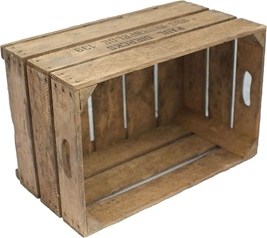 Juego de 3 resistente cajas de fruta el mundo antiguo de madera natural: Amazon.es: Hogar