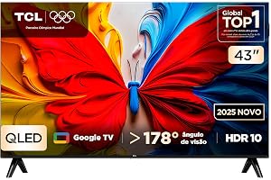Smart TV TCL 43 Polegadas QLED Full HD S5K WiFi Bluetooth Google TV 2 HDMI HDR10 Dolby Audio 43S5K
