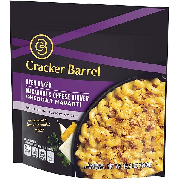 CRACKER BARREL OVEN BAKED CHEDDAR HAVARTI MACARONI AND CHEESE DINNER (12.3 OZ POUCH)