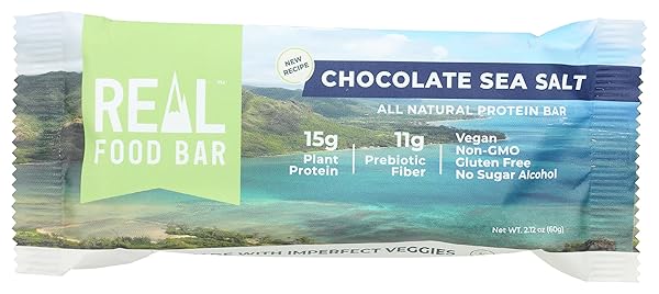 REAL FOOD BAR, BAR PROTEIN CHOCOLATE SEA SALT, 2.12 OUNCE