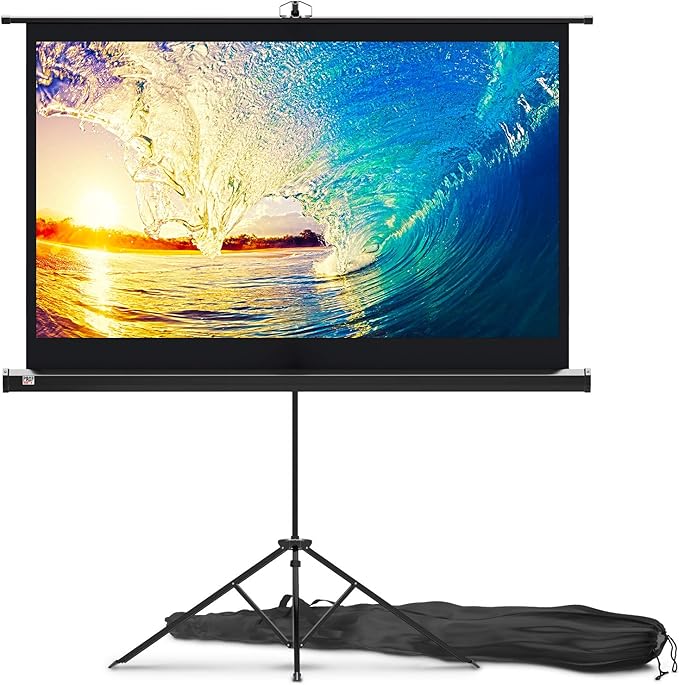 Projector Screen with Stand 60 inch Indoor and Outdoor Projection