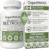 2,000mg Organic Beetroot Capsules 120 Count HIGHEST POTENCY Beetroot Powder In Double Dose Large Size ​​Vegan Capsules (1,000
