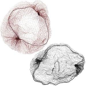 HAKZEON 400 PCS 20 Inch 50CM Hair Nets, Invisible Hair Net for Food Service, Black and Brown Mesh Hair Wig Nets Elastic for Hairstyling Bun Ballet Dancer Stewardess Kitchen