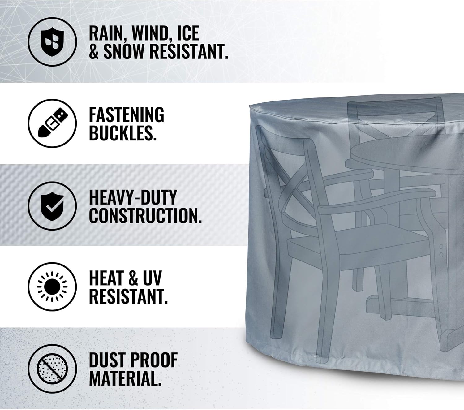 VonHaus Waterproof Garden Table & Chairs Cover ‘The Storm Collection