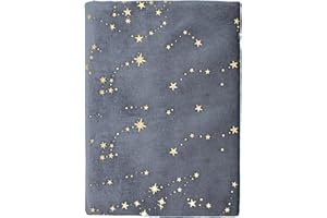 BLBMH Book Covers for Paperbacks Fit for 5.5x8.5 inch Adjustable Book Sleeve Cover for Women Over 15 Years Old Soft Cloth Protector for Bible Novels Notebook Journal - Stars Grey