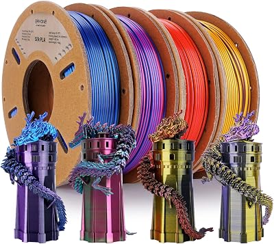 ERYONE PLA Filament Bundle 1.75mm Silk Multicolor 4 Spools 250g Each