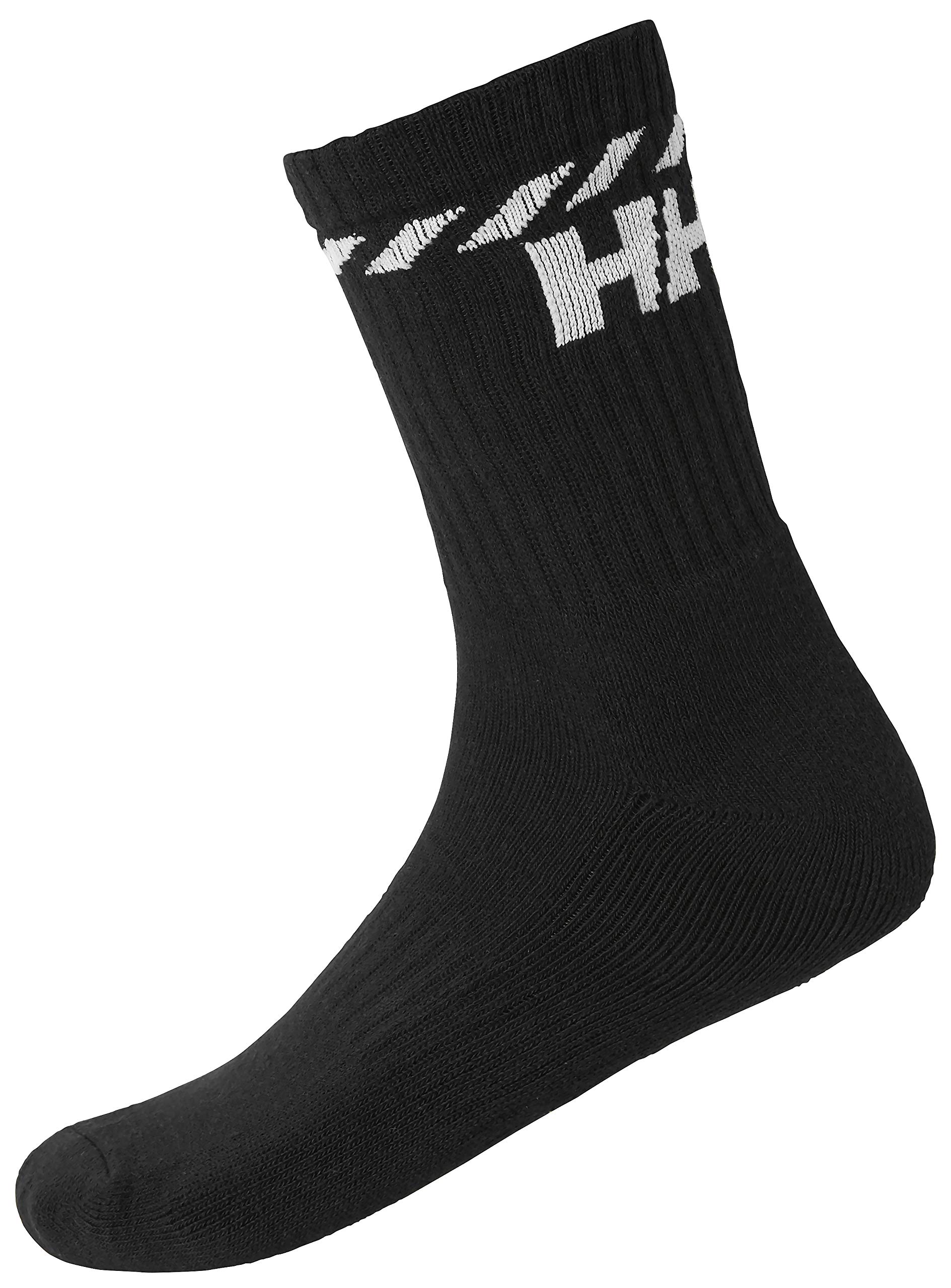 Helly Hansen Unisex Cotton Sport Sock 3Pk, Black, 36-38