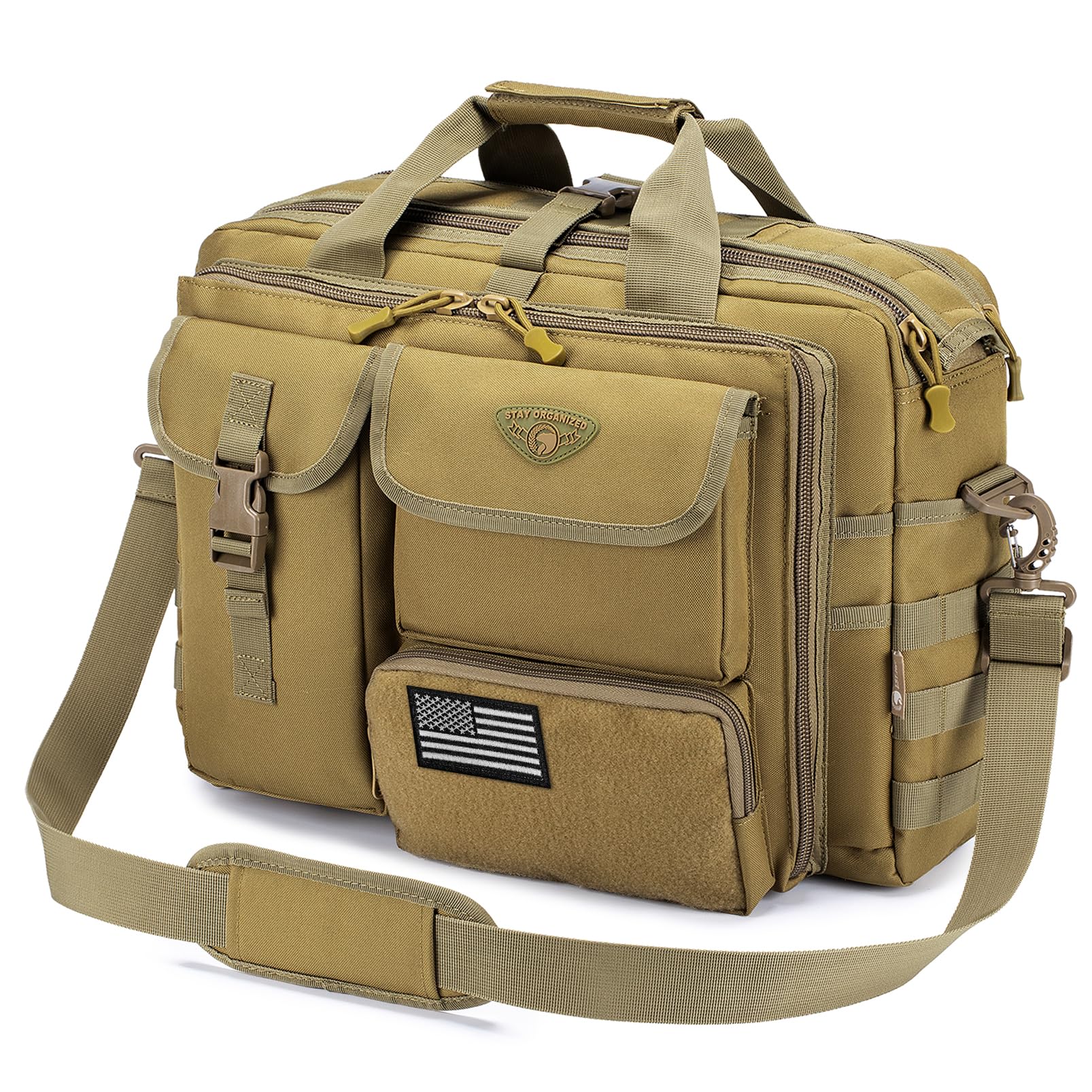Photo 1 of Stypos Tactical Messenger Bag, 14 Inch Tactical Briefcase for Man Military Laptop Bag Messenger Shoulder Bag, Includes a Flag
