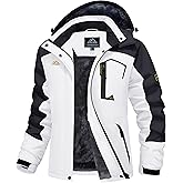 MAGCOMSEN Womens Ski Jacket Waterproof Insulated Snow Jacket Warm Windproof Winter Coats with Hood Fleece Lined Jacket