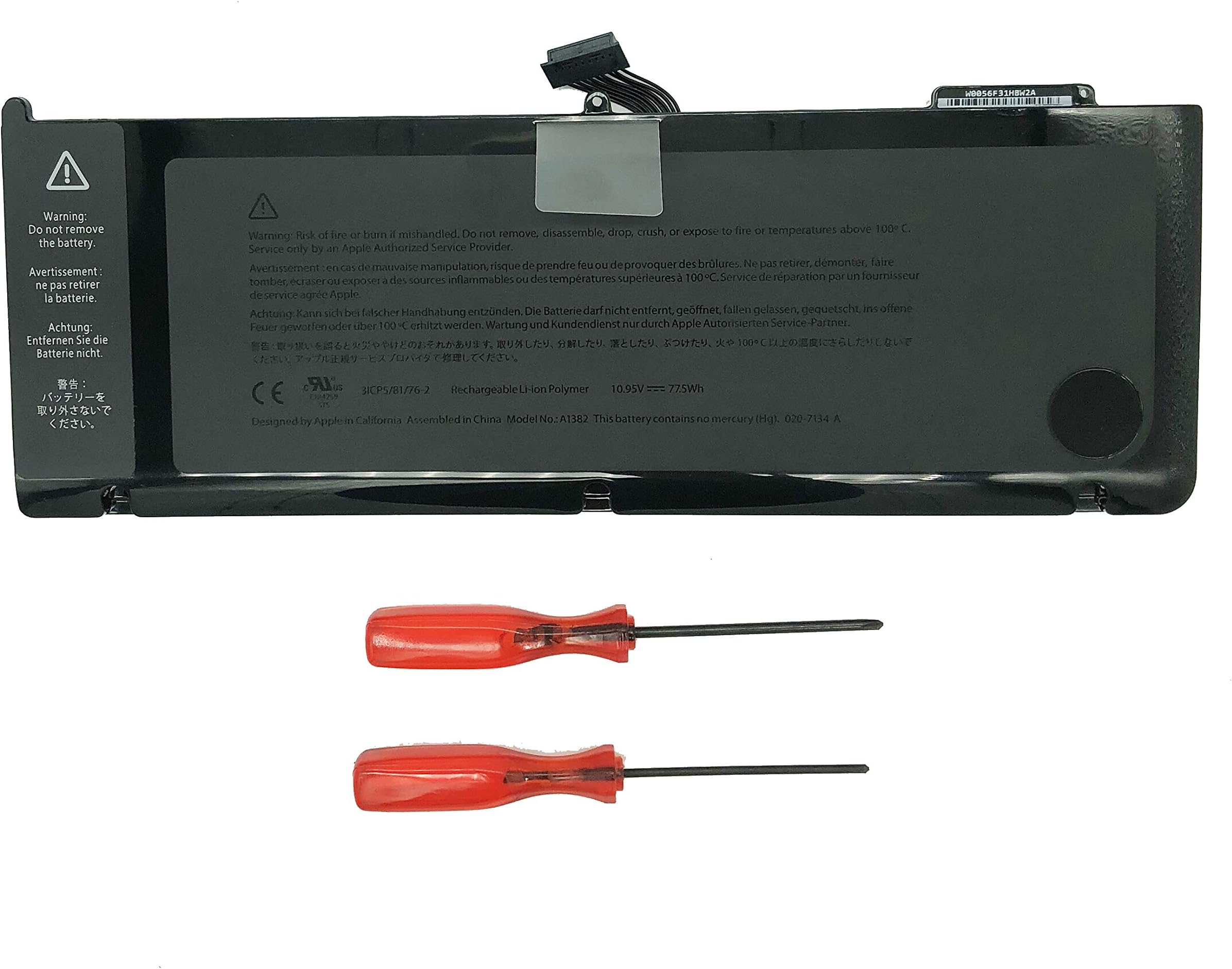 A1382 Laptop Battery for Apple MacBook Pro 15 A1286 2011-2012 MC723LL/A MC721LL/A Battery[10.95 V 77.5WH ]
