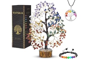 YATSKIA 7 Chakra Tree of Life - Crystal and Stones - Spiritual Decor - Chakra Crystal Tree for Positive Energy - Meditation Gift for Women