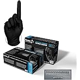 PermaSafe HD Black Disposable Nitrile Industrial Gloves, 6+ Mil, Latex-Free, Raised Textured, Mechanics, Medical, Food, More