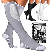 Compression Socks for Women & Men (3 pairs) - Best Support for Nurses, Running, Hiking, Recovery & Flight Socks