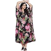 Oussum Women Polyester Casual Kaftan Long Plus Size Summer Beach Caftan Cover Ups Maxi Dresse for Ladies Boho Lounge Outfit