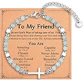IKIATY Religious Cross Bracelet for Women Girls, Christian Gifts for Daughter Granddaughter Sister in Christ Friend Niece on Birthday Christmas Easter Valentines Day Graduation